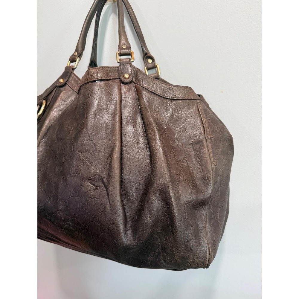 Gucci Sukey Large Tote Brown Guccissima Leather Shoulder Bag 211944 Italy - Picture 3 of 9